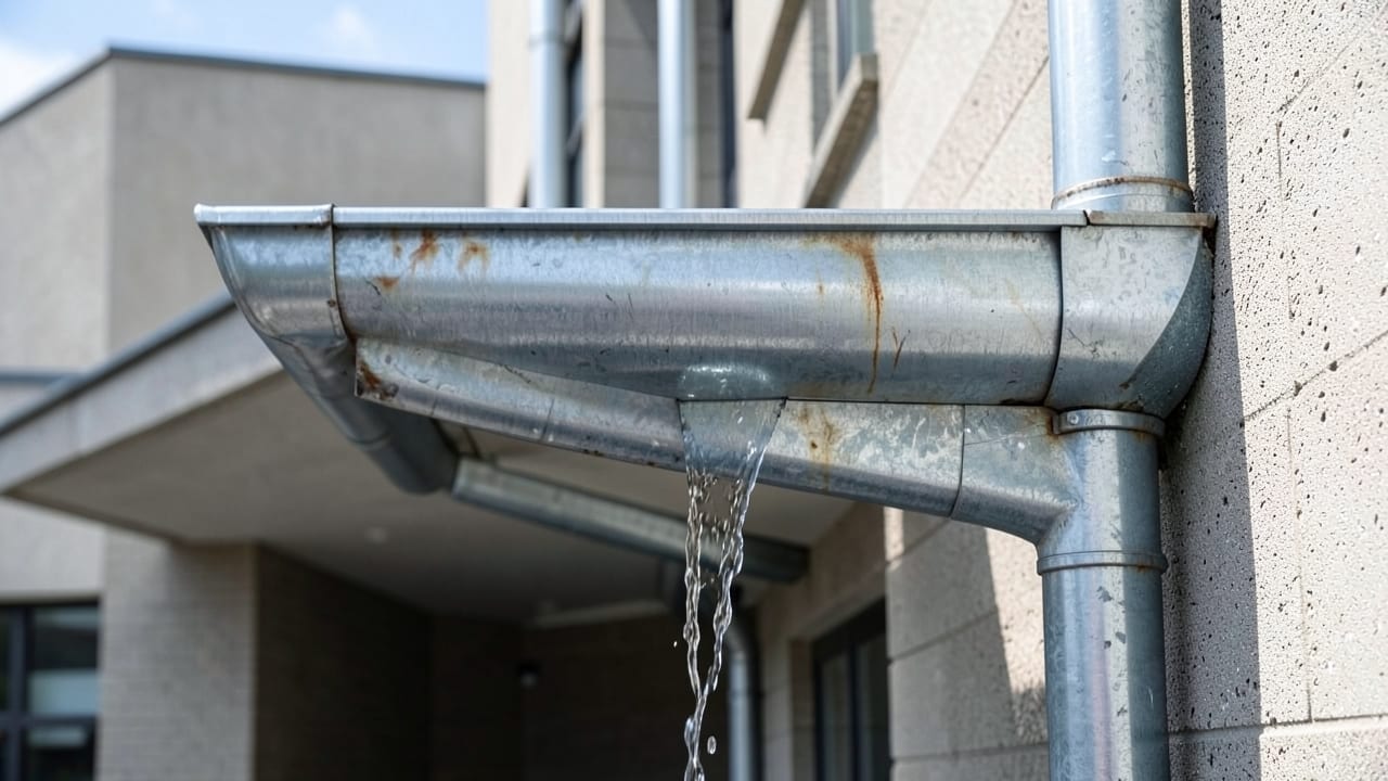 Stairwell Gutter Water Flow Test in Asheville, NC in Asheville