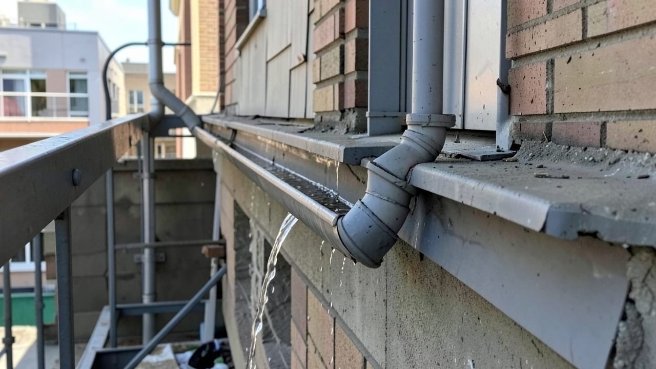 Stairwell Gutter Water Flow Test in Brunswick, OH in Brunswick