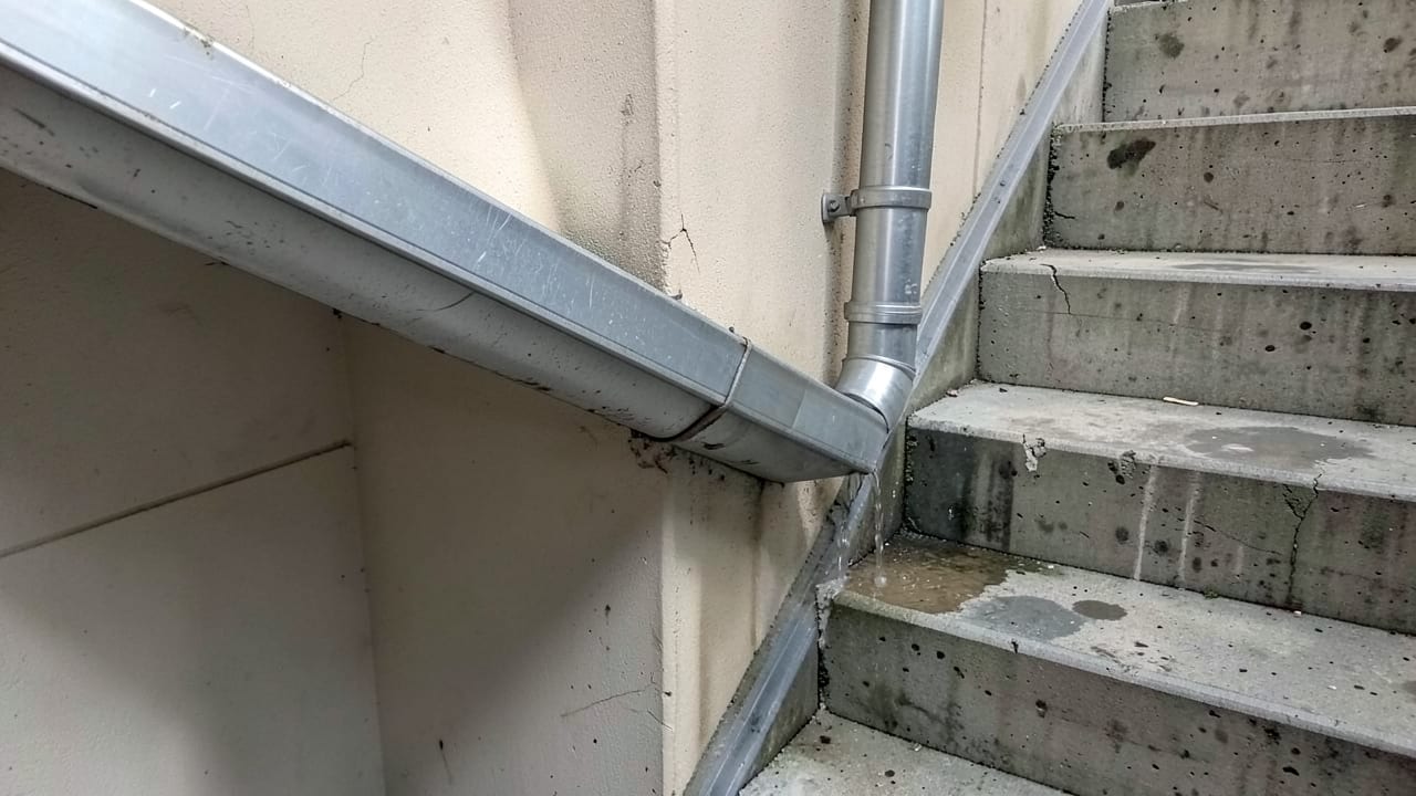 Stairwell Gutter Water Flow Test in Elk Grove, CA in Elk Grove