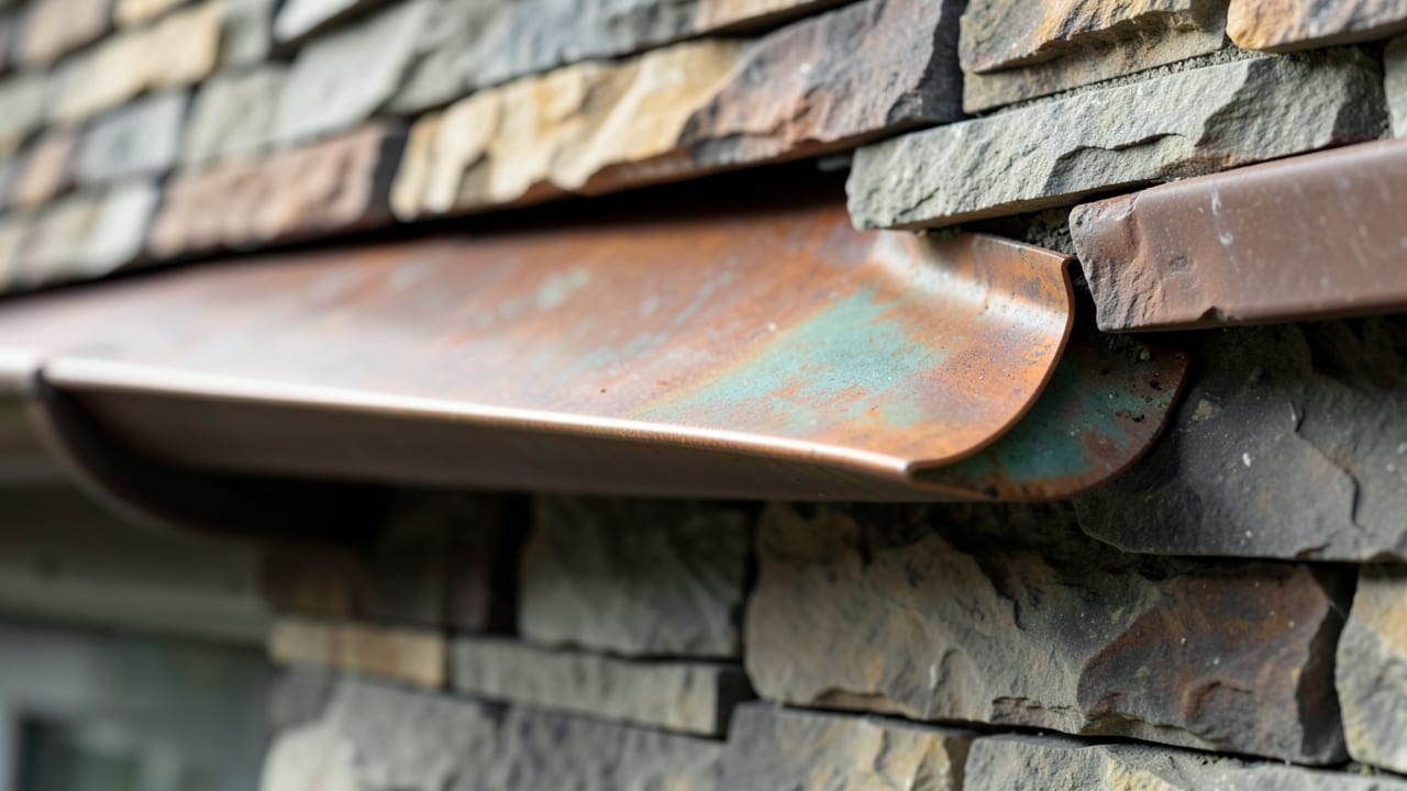 Stone Veneer Gutter Flashing in Louisville, KY in Louisville