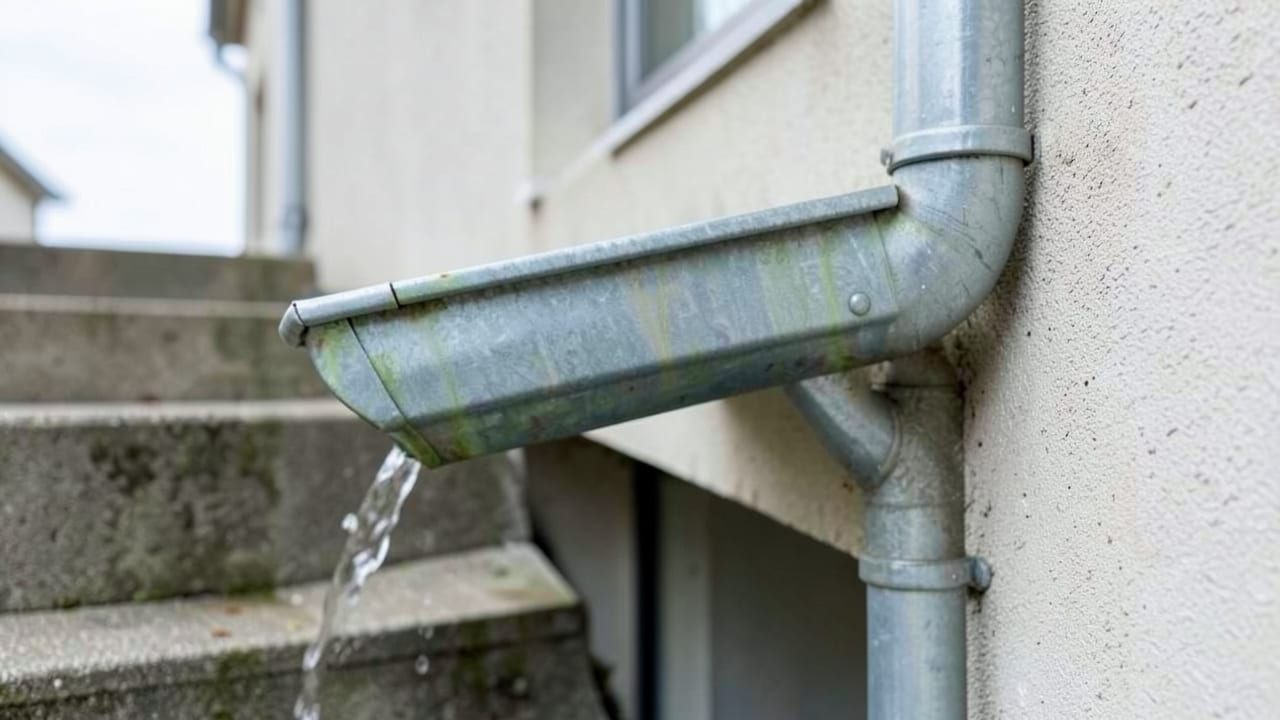 Stairwell Gutter Water Flow Test in Puyallup, WA in Puyallup