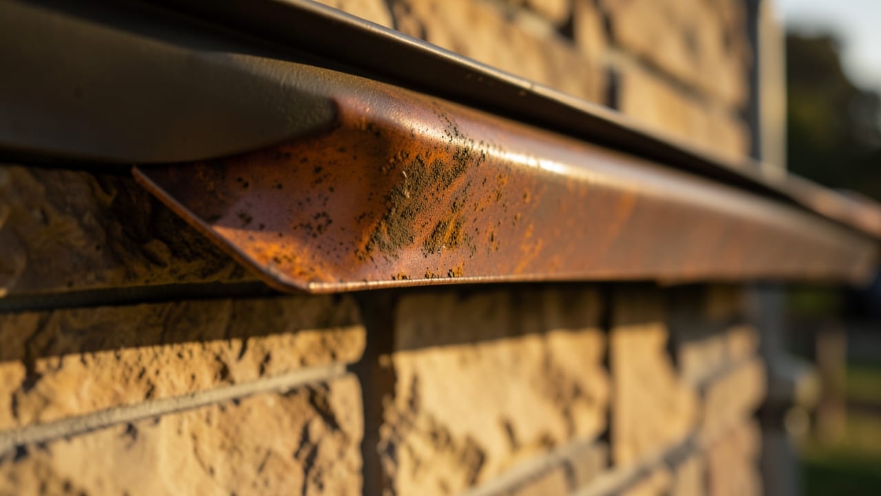 Stone Veneer Gutter Flashing in Rochester Hills, MI in Rochester Hills