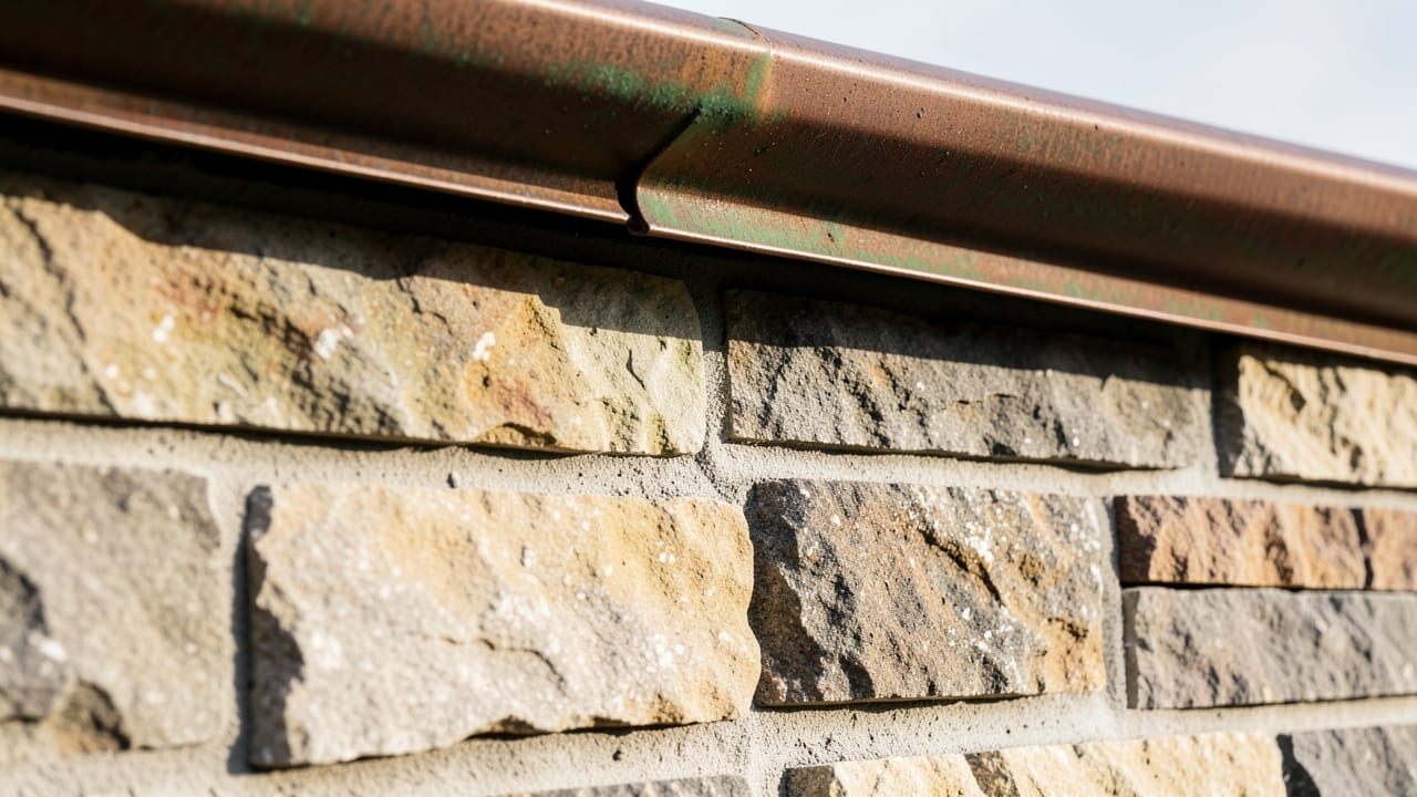 Stone Veneer Gutter Flashing in Tigard, OR in Tigard